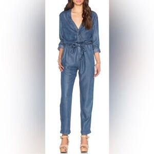 Free People Lou Denim Chambray Blue Jumpsuit 8